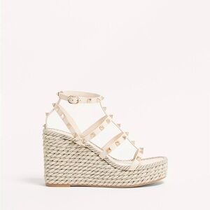 Valentino Rockstud Wedge Sandals